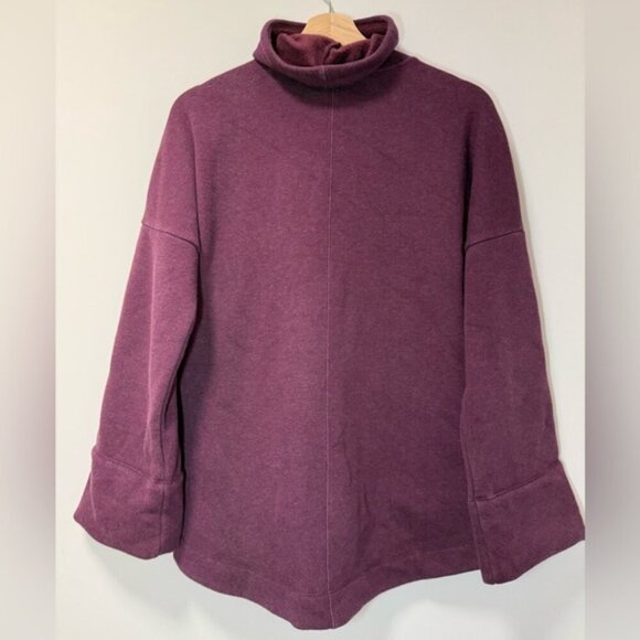 ATHLETA COZY KARMA FUNNEL NECK SWEATSHIRT Spiced Cabernet Heather Size XXS - Picture 4 of 9